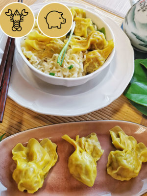 Wanton raviolis chinois a crevette et porc