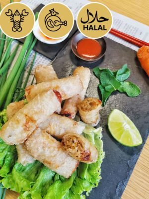 Nems aux crevettes et poulet halal