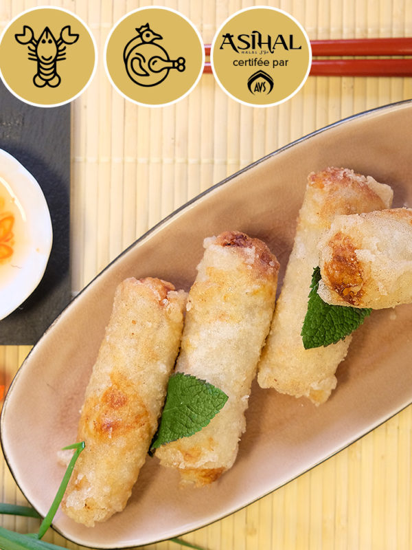 Nems au crevettes et poulet halal